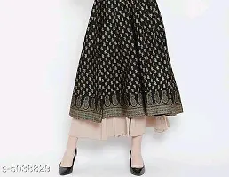 Stylish Black Viscose Rayon Anarkali Kurta For Women-thumb1