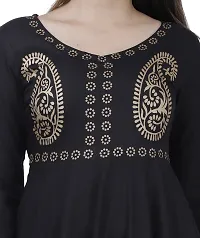 Stylish Black Viscose Rayon Anarkali Kurta For Women-thumb3