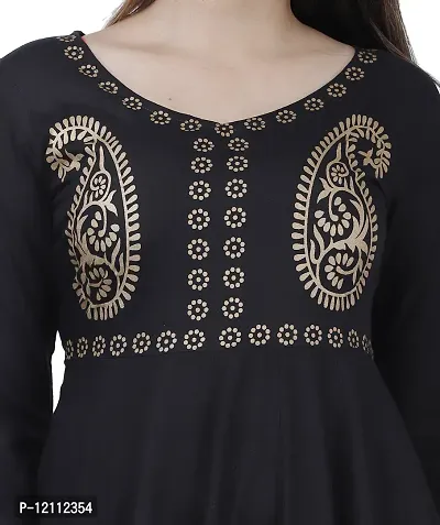 Stylish Black Viscose Rayon Anarkali Kurta For Women-thumb4