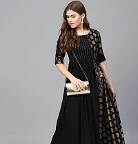 Stylish Black Viscose Rayon Anarkali Kurta For Women-thumb1