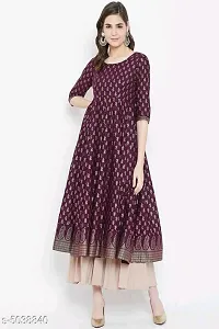 Stylish Multicoloured Viscose Rayon A-Line Kurta For Women-thumb1