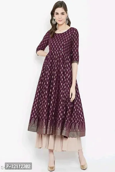 Stylish Multicoloured Viscose Rayon A-Line Kurta For Women-thumb2