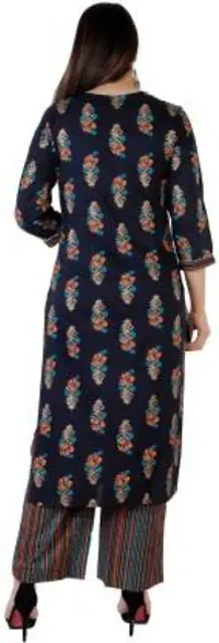 Attractive Black Floral Print Kurta and Palazzo Set For Women-thumb2