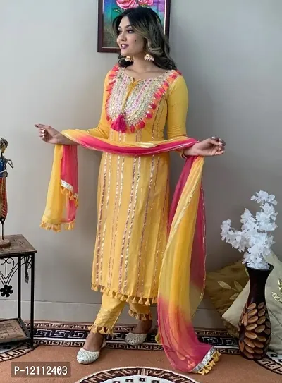 Attractive Yellow Rayon Floral Print A-Line Kurta For Women-thumb0