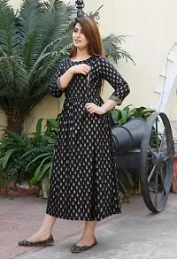 Stylish Black Viscose Rayon Anarkali Kurta For Women-thumb3