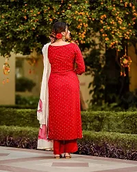 Attractive Red Polka Print Kurta and Palazzo Set For Women-thumb3