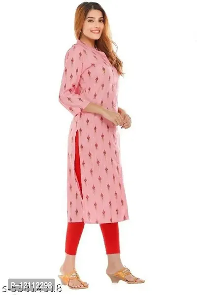 Stylish Pink Viscose Rayon A-Line Kurta For Women-thumb3