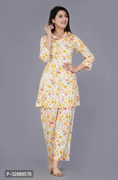 Fancy Rayon Printed Kurta Bottom Set For Women