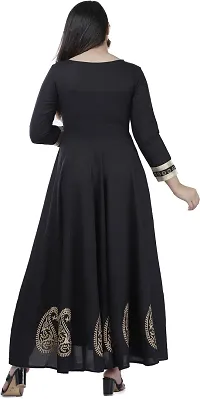 Stylish Black Viscose Rayon Anarkali Kurta For Women-thumb1