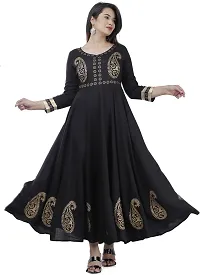 Stylish Black Viscose Rayon Anarkali Kurta For Women-thumb2