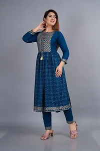 Attractive Blue Embroidered Kurta and Palazzo Set For Women-thumb3