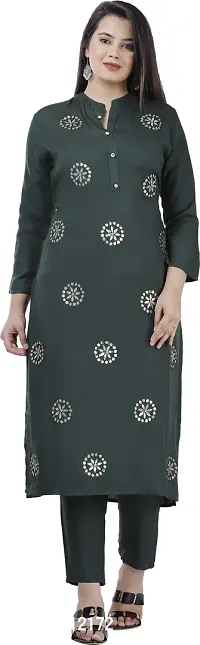 Attractive Green Printed Kurta and Palazzo Set For Women-thumb0