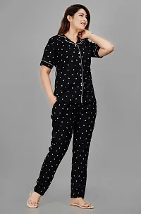 Elegant Black Rayon Printed Night Suits For Women-thumb2