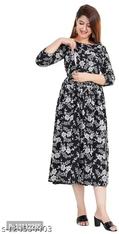 Stylish Black Viscose Rayon Anarkali Kurta For Women-thumb0