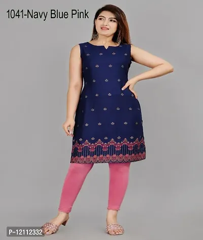 Stylish Blue Cotton Blend A-Line Kurta For Women