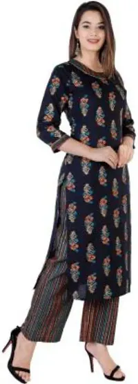 Attractive Floral Print Kurta and Palazzo Set For Women