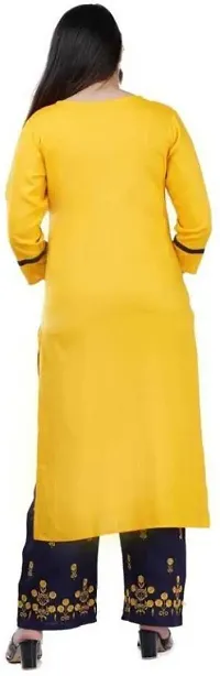 Attractive Yellow Solid Kurta and Palazzo Set For Women-thumb1