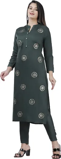 Attractive Green Printed Kurta and Palazzo Set For Women-thumb2