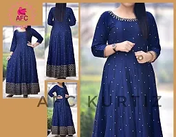 Stylish Blue Viscose Rayon Anarkali Kurta For Women-thumb1