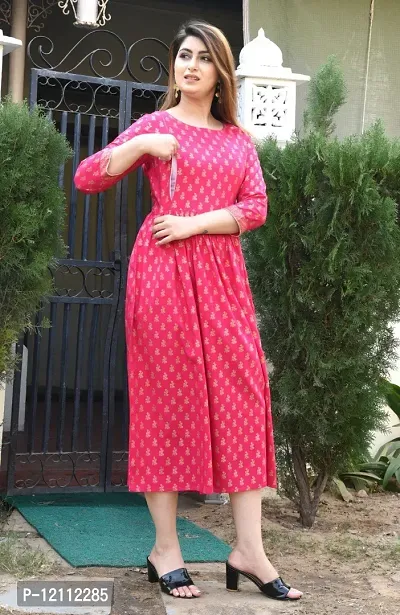 Stylish Pink Viscose Rayon Anarkali Kurta For Women-thumb4