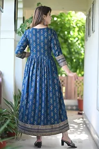 Stylish Blue Viscose Rayon Anarkali Kurta For Women-thumb1