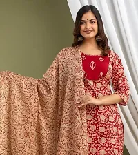 Attractive Red Floral Print Kurta and Palazzo Set For Women-thumb1