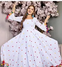 Stylish White Viscose Rayon Anarkali Kurta For Women-thumb1