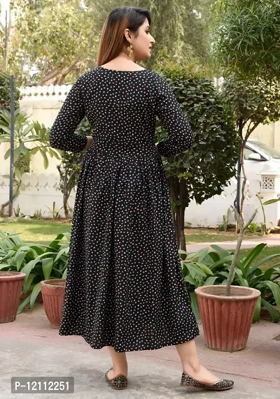 Stylish Black Viscose Rayon Anarkali Kurta For Women-thumb2