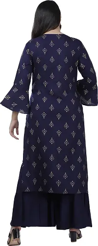 Attractive Blue Printed Kurta and Palazzo Set For Women-thumb1