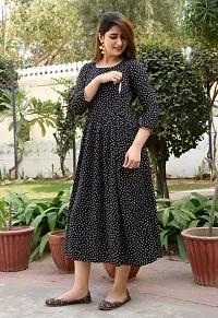 Stylish Black Viscose Rayon Anarkali Kurta For Women-thumb3