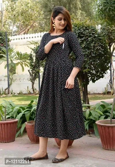 Stylish Black Viscose Rayon Anarkali Kurta For Women-thumb4