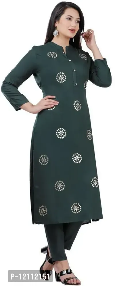 Attractive Green Embroidered Kurta and Trousers Set For Women