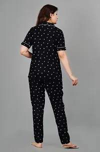 Elegant Black Rayon Printed Night Suits For Women-thumb1