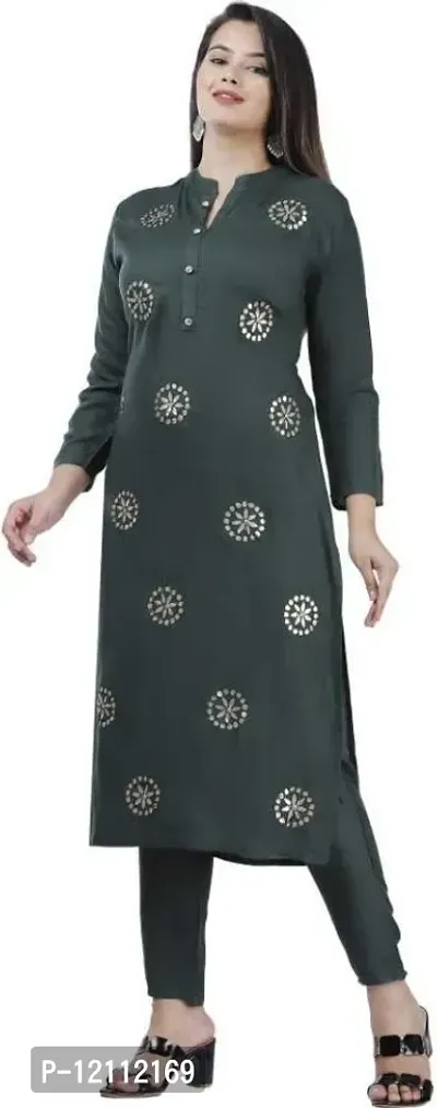 Attractive Black Printed Kurta and Pant Set For Women-thumb3