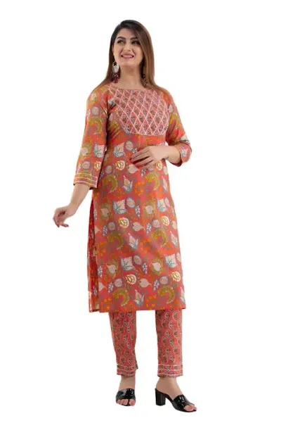 Stylish Rayon Printed Kurti Palazzo Set