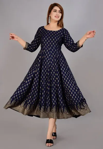 Women Rayon A-Line Anarkali Kurta