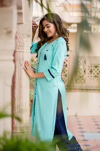 Rayon Embroidery Work Kurtas With Palazzo Set-thumb3