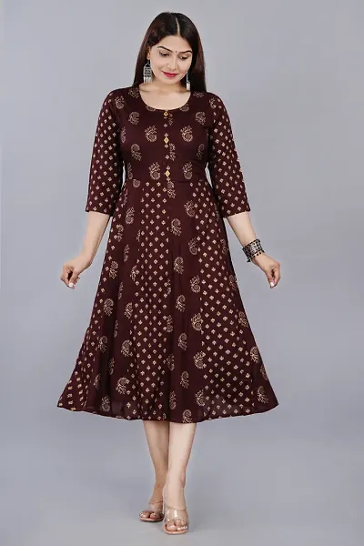 New In!! Flared Rayon Anarkali Kurtis