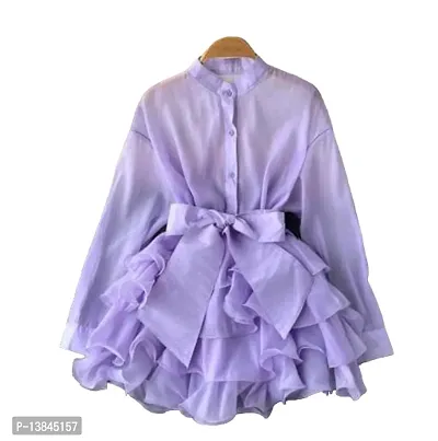 Womens Trendy Purple Georgette Full Sleeves Frilled Top