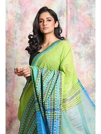 Dutta Saree Ghar Hand Loom Cotton Festival Sarees For Women, Girls |  With Blouse Piece | Occasional Wear (Mint Green)-thumb2