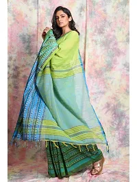 Dutta Saree Ghar Hand Loom Cotton Festival Sarees For Women, Girls |  With Blouse Piece | Occasional Wear (Mint Green)-thumb3