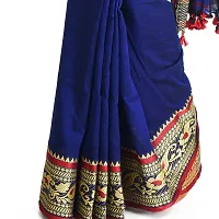 Rupanjali Women's Khadi Cotton Saree With Blouse Piece (Rs_Bh001_Dark Blue)-thumb3