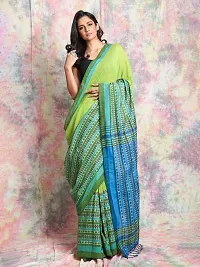 Dutta Saree Ghar Hand Loom Cotton Festival Sarees For Women, Girls |  With Blouse Piece | Occasional Wear (Mint Green)-thumb4