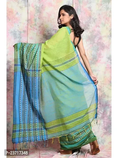 Dutta Saree Ghar Hand Loom Cotton Festival Sarees For Women, Girls |  With Blouse Piece | Occasional Wear (Mint Green)-thumb2