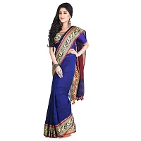 Rupanjali Women's Khadi Cotton Saree With Blouse Piece (Rs_Bh001_Dark Blue)-thumb1