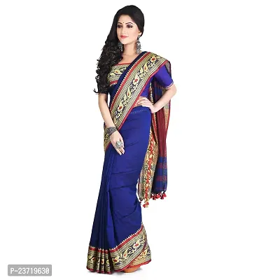 Rupanjali Women's Khadi Cotton Saree With Blouse Piece (Rs_Bh001_Dark Blue)-thumb2