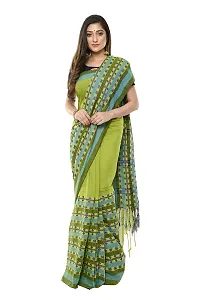 Rupanjali Women's Khadi Cotton Saree With Blouse Piece (Rs_Bh001_Green  Blue)-thumb1