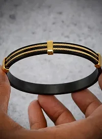 Attractive Black Alloy Kada Bracelet Gift For Men and Boys-thumb1