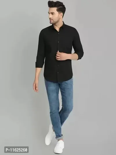 Men Cotton Solid Full Sleeve Casual Shirt-thumb4