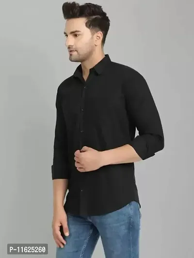 Men Cotton Solid Full Sleeve Casual Shirt-thumb2